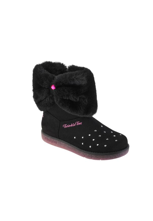 skechers - Buty zimowe dziewczęce, Skechers Glitzy Glam - Cozy Cuddlers. Kolor: czarny. Szerokość cholewki: normalna. Sezon: zima. Model: Skechers Sport. Sport: turystyka piesza