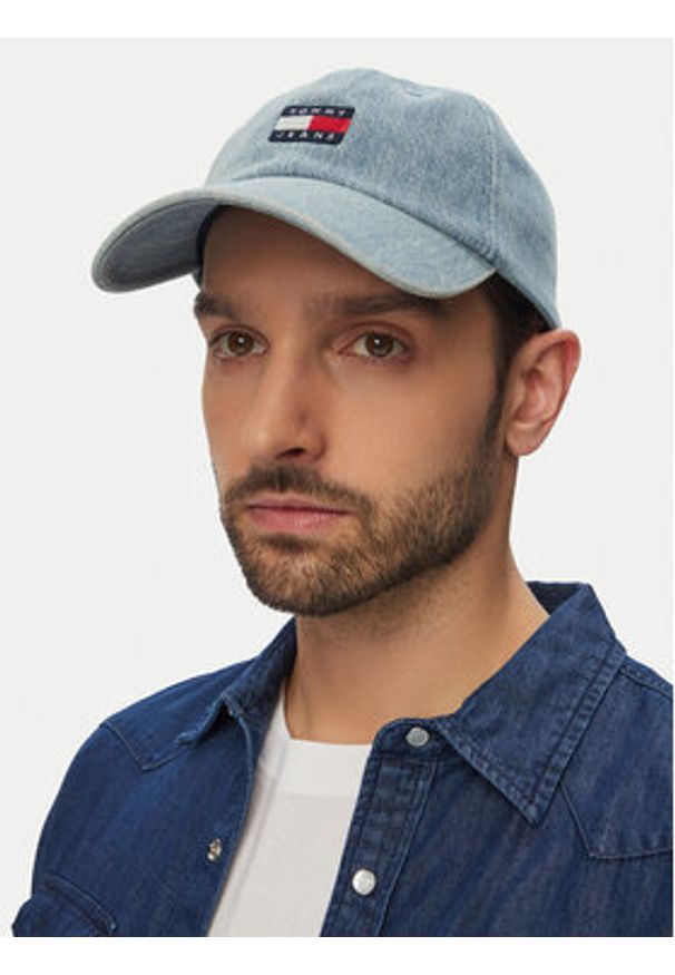 Tommy Jeans Czapka z daszkiem Tjm Heritage Denim Cap AM0AM14204 Niebieski. Kolor: niebieski. Materiał: bawełna