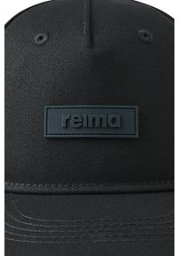 Reima czapka bawełniana dziecięca Lippis kolor czarny z aplikacją. Kolor: czarny. Materiał: bawełna. Wzór: aplikacja #4