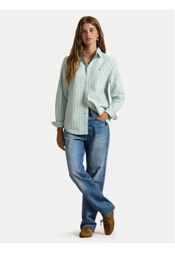 Polo Ralph Lauren Koszula 211970739500 Zielony Relaxed Fit. Typ kołnierza: polo. Kolor: zielony. Materiał: bawełna