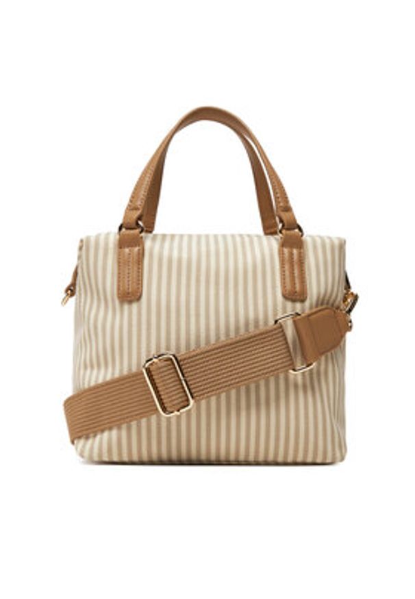 TOMMY HILFIGER - Tommy Hilfiger Torebka Poppy Summer Small Tote AW0AW17202 Beżowy. Kolor: beżowy