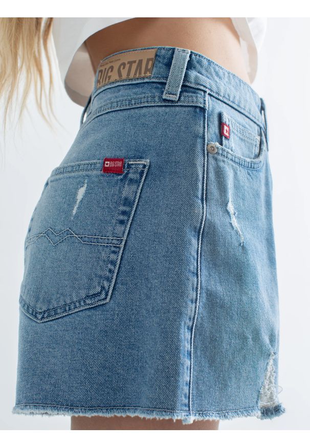 Big-Star - Szorty dziewczęce jeansowe z przetarciami niebieskie Sally 292. Kolor: niebieski. Materiał: jeans. Styl: młodzieżowy