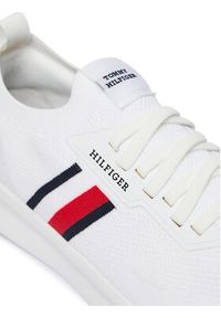 TOMMY HILFIGER - Tommy Hilfiger Sneakersy Lightweight Knitted Runner FM0FM05756 Biały. Kolor: biały. Materiał: materiał #5