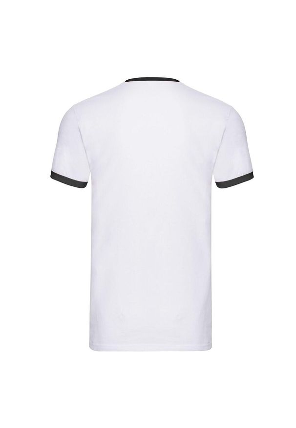 FRUIT OF THE LOOM - T-shirt Męski Ringer. Kolor: biały, wielokolorowy, czarny