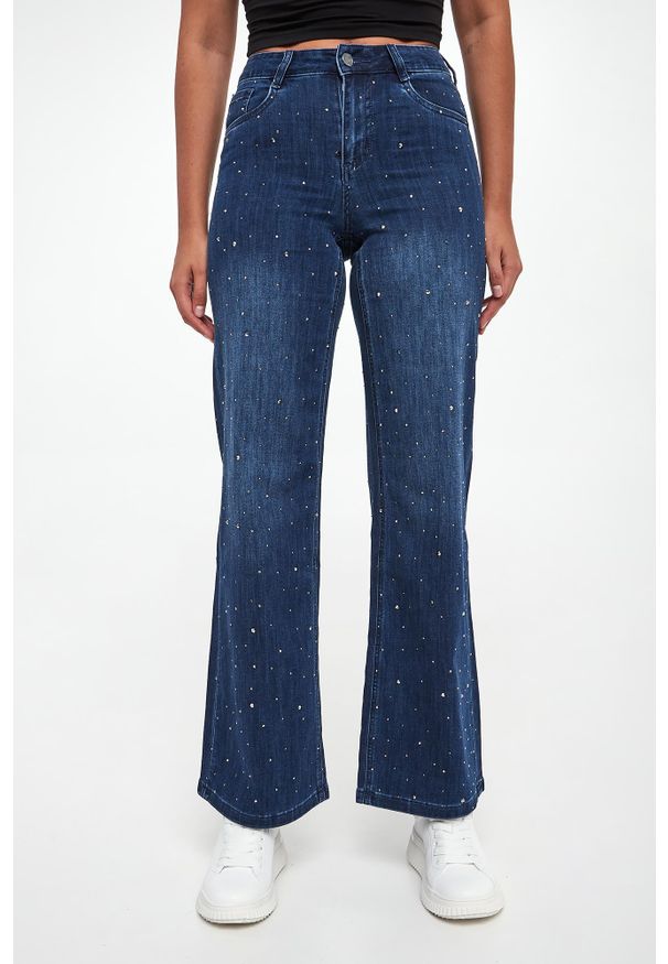 Joseph Ribkoff - Jeansy damskie z kryształkami JOSEPH RIBKOFF