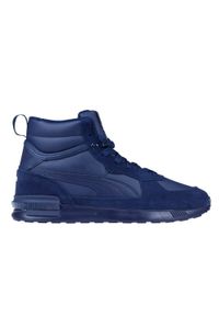 Puma - Męskie Skórzane Buty Turystyczne Gravition. Kolor: niebieski. Materiał: skóra. Sport: turystyka piesza