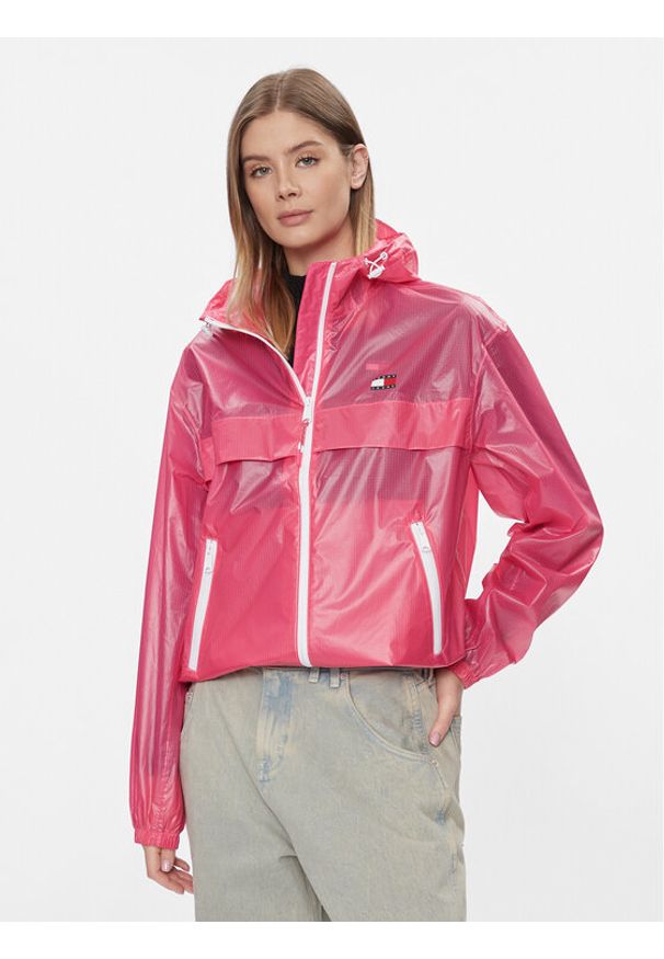 Tommy Jeans Wiatrówka Tjw Glossy Tech Chicago Ext DW0DW17229 Różowy Regular Fit. Kolor: różowy. Materiał: syntetyk