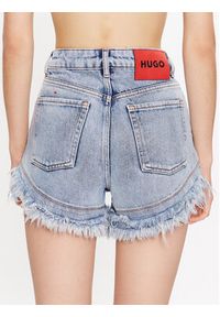 Hugo Szorty jeansowe 50487612 Błękitny Regular Fit. Kolor: niebieski. Materiał: jeans