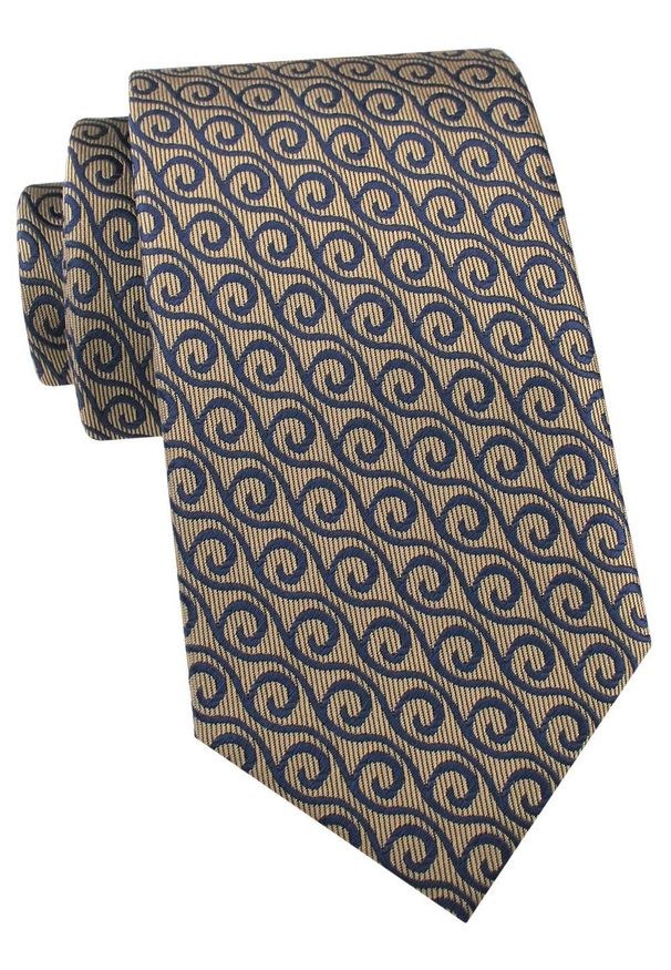 Krawat Męski - Angelo di Monti - Jasny Brąz, Geometryczny Wzór. Kolor: brązowy, beżowy, wielokolorowy. Materiał: tkanina. Wzór: geometria. Styl: elegancki, wizytowy