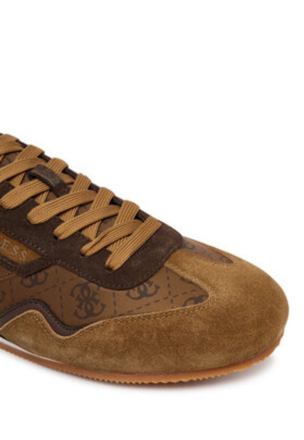 Guess Sneakersy FMPOLM FAL12 Brązowy. Kolor: brązowy. Materiał: skóra