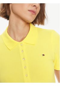 TOMMY HILFIGER - Tommy Hilfiger Polo 1985 WW0WW37823 Żółty Slim Fit. Typ kołnierza: polo. Kolor: żółty. Materiał: bawełna #3