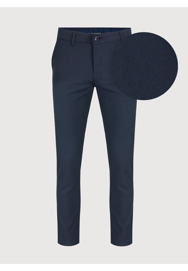 Pako Lorente - PAKO LORENTE – Spodnie męskie granatowe P22WF-WX-005-G-S. Kolor: niebieski. Materiał: poliester, wiskoza, elastan. Wzór: gładki