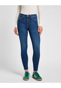 Lee - LEE DAMSKIE SPODNIE JEANSOWE SCARLETT HIGH ZIP INDIGO REALNES 112355547 L31B016319