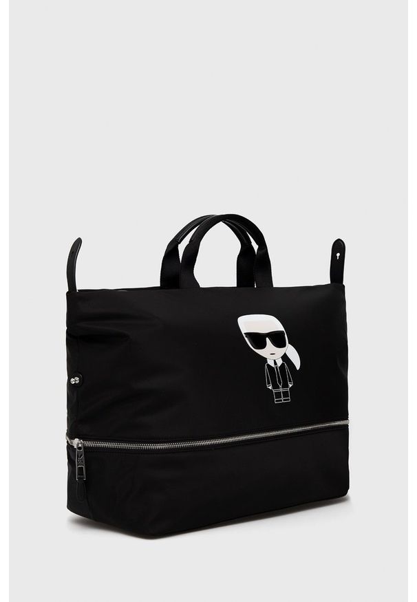 Karl Lagerfeld - Torba. Kolor: czarny. Materiał: materiał. Wzór: aplikacja
