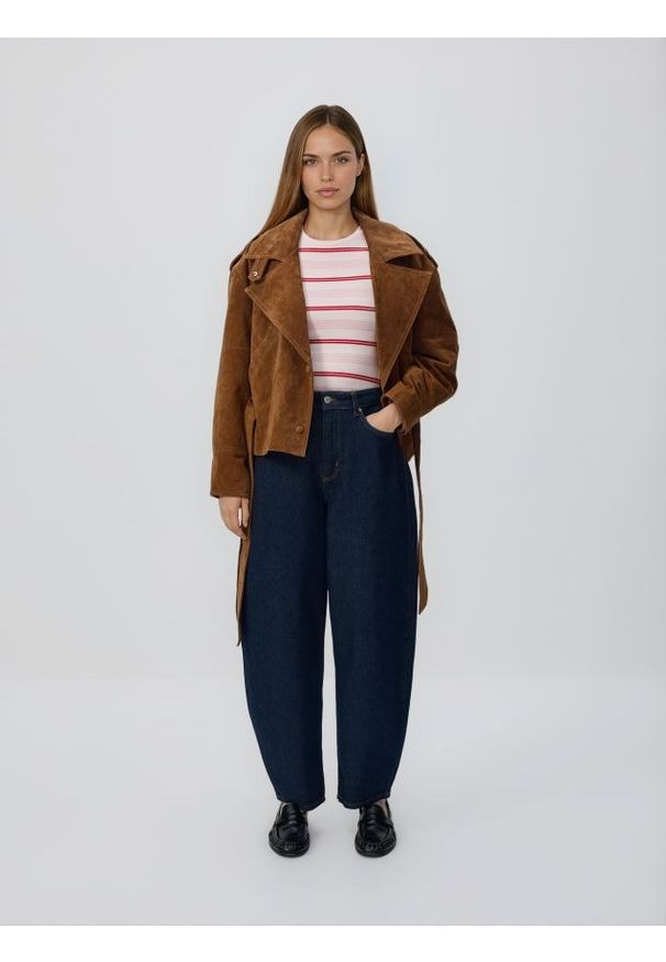 Reserved - T-shirt w paski - wielobarwny. Materiał: dzianina, bawełna. Wzór: paski