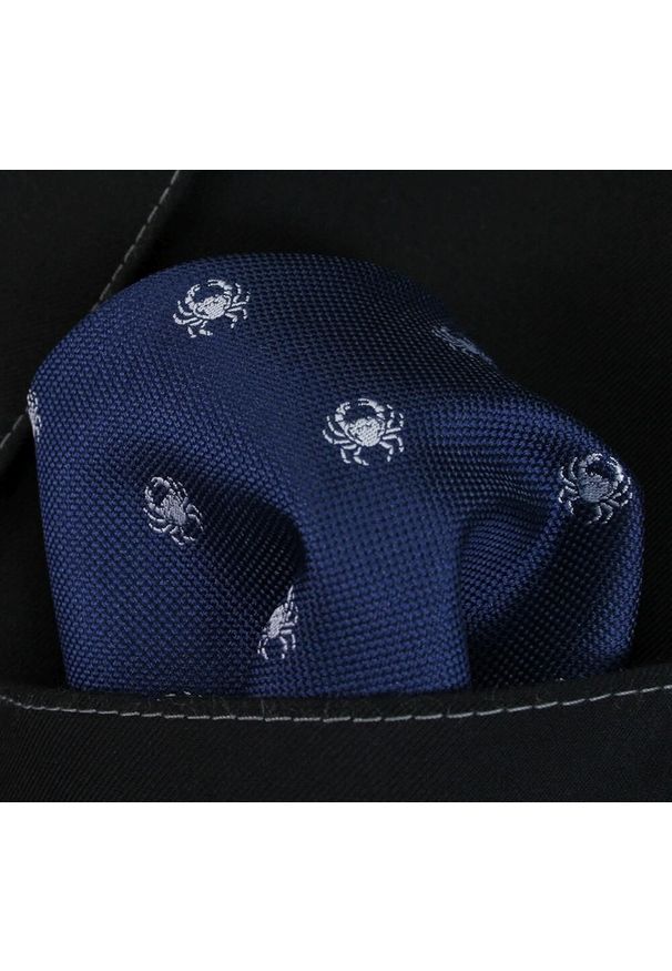 Elegancka Poszetka Męska Alties - znak zodiaku: RAK. Kolor: niebieski. Materiał: mikrofibra