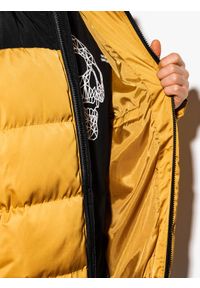 Ombre Clothing - Kurtka męska zimowa pikowana C458 - żółta - L. Kolor: żółty. Materiał: poliester. Sezon: zima #5