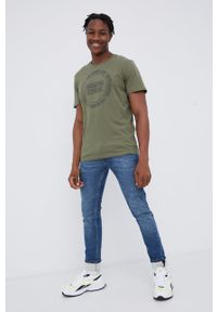 Tom Tailor - T-shirt bawełniany. Okazja: na co dzień. Kolor: zielony. Materiał: bawełna. Wzór: nadruk. Styl: casual #3
