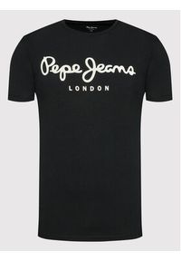 Pepe Jeans T-Shirt Original PM508210 Czarny Slim Fit. Kolor: czarny. Materiał: bawełna #3