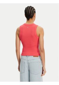 Tommy Jeans Top DW0DW21339 Różowy Slim Fit. Kolor: różowy. Materiał: bawełna #4