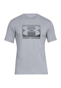 Koszulka treningowa męska Under Armour Boxed. Kolor: szary. Materiał: bawełna, poliester. Sport: piłka nożna