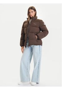 Guess Jeans Kurtka zimowa W4BL21 WGII2 Brązowy Regular Fit. Kolor: brązowy. Materiał: syntetyk. Sezon: zima