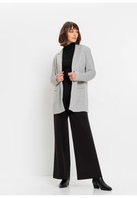 bonprix - Długi żakiet z dżerseju z kieszeniami. Kolor: szary. Materiał: jersey. Długość: długie #3