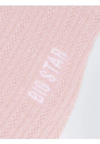 Big-Star - Stopki damskie ażurowe różowe Holiana 600. Kolor: różowy. Materiał: skóra, wiskoza. Wzór: ażurowy #2