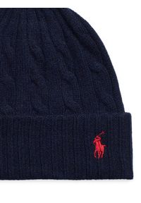 Polo Ralph Lauren Czapka 455956315003 Granatowy. Kolor: niebieski. Materiał: wełna, materiał #3