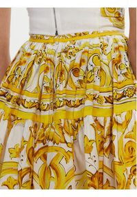 DOLCE & GABBANA - Dolce&Gabbana Spódnica mini F4CB1T HH5DV Żółty Regular Fit. Kolor: żółty. Materiał: bawełna #3