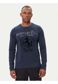 Aeronautica Militare Longsleeve 252TS2471UJ00641 Granatowy Regular Fit. Kolor: niebieski. Materiał: bawełna. Długość rękawa: długi rękaw #1