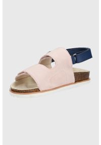 Pepe Jeans sandały zamszowe dziecięce kolor różowy. Zapięcie: rzepy. Kolor: różowy. Materiał: zamsz. Wzór: gładki #3
