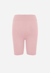 Renee - Różowe Elastyczne Szorty Biker High Waist Diovien. Okazja: na co dzień. Stan: podwyższony. Kolor: różowy. Materiał: prążkowany. Długość: krótkie. Styl: casual #3