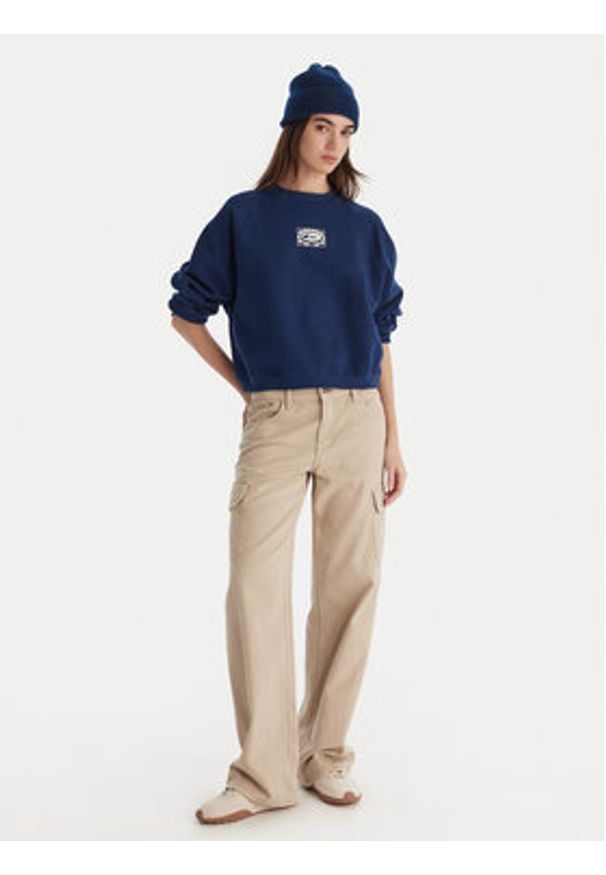 Quiksilver Bluza Graphic Crew EQWFT03198 Granatowy Regular Fit. Kolor: niebieski. Materiał: bawełna