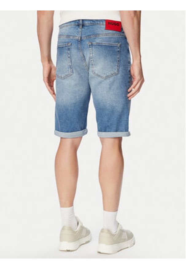 Hugo - HUGO Szorty jeansowe 50556163 Niebieski Regular Fit. Kolor: niebieski. Materiał: bawełna
