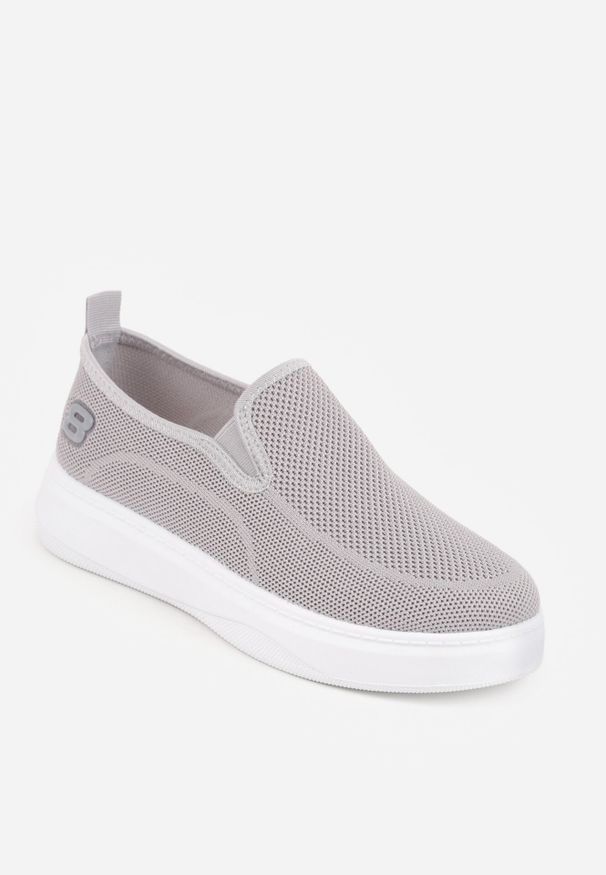 Born2be - Szare Siateczkowe Tenisówki pod Kostkę na Grubej Podeszwie Phisiane. Okazja: na spacer, na co dzień. Kolor: szary. Materiał: jeans. Szerokość cholewki: normalna. Styl: casual, klasyczny, sportowy