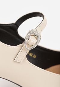 Born2be - Beżowe Czółenka na Szpilce z Zapięciem na Sprzączkę Zinavea. Wysokość cholewki: za kolano. Zapięcie: sprzączka. Kolor: beżowy. Obcas: na szpilce. Styl: klasyczny, elegancki #6