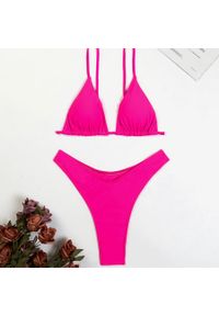 Intica - Bikini push-up z regulowanym sznurowaniem na plażę Rosmaria. Kolor: różowy. Materiał: materiał