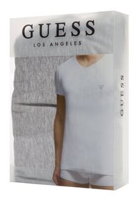 Guess T-Shirt U97M01 JR003 Szary Slim Fit. Kolor: szary. Materiał: bawełna