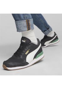 Buty męskie sportowe do chodzenia Puma ST RUNNER 75 YEARS. Zapięcie: sznurówki. Kolor: zielony, czarny, wielokolorowy. Materiał: mesh, tkanina, syntetyk, materiał. Szerokość cholewki: normalna. Sport: turystyka piesza