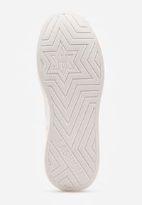 Born2be - Białe Klasyczne Sneakersy VICES w Stylu Tenisówek na Grubej Podeszwie Galanatea. Kolor: biały. Materiał: jeans. Wzór: gładki #9