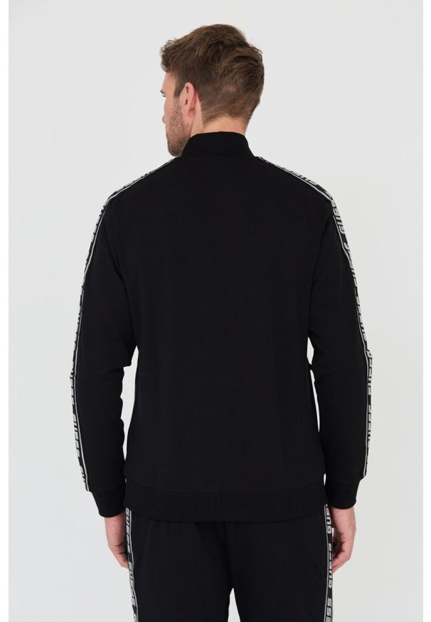 Guess - GUESS Czarna męska bluza dresowa, Rozmiar L. Typ kołnierza: bez kaptura. Kolor: czarny. Materiał: dresówka