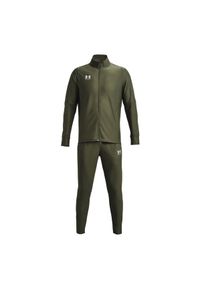 Komplet dresowy piłkarski męski Under Armour UA M's Ch. Tracksuit - khaki. Kolor: brązowy, wielokolorowy, oliwkowy. Materiał: dresówka. Sport: piłka nożna