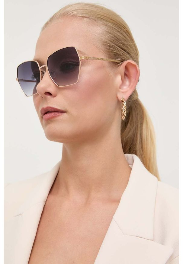 Guess okulary przeciwsłoneczne damskie kolor złoty. Kolor: złoty