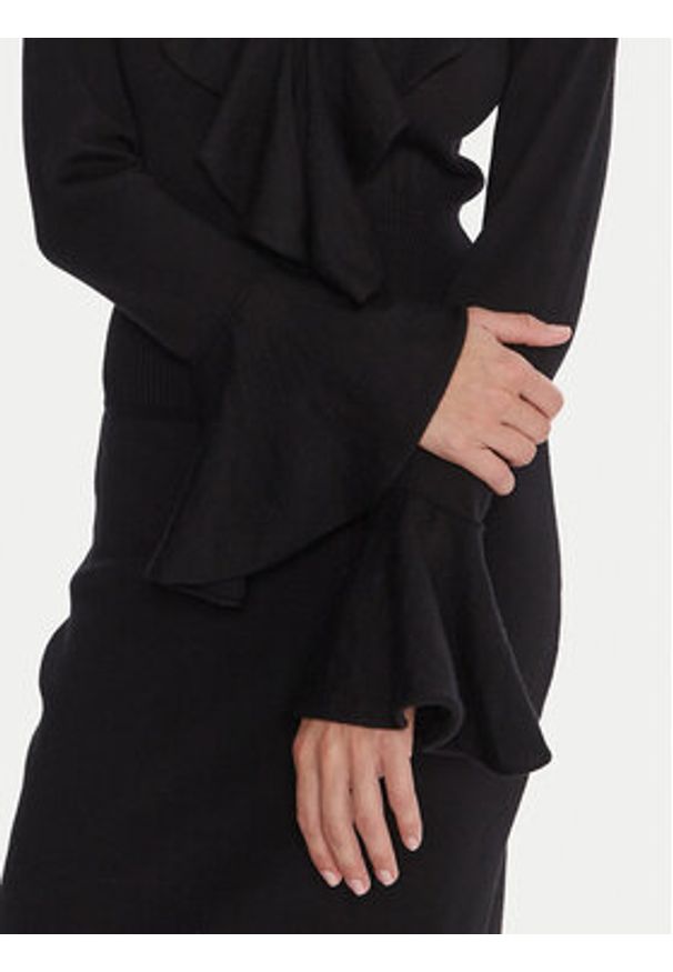 Luisa Spagnoli Sukienka dzianinowa Malimba 100110 Czarny Slim Fit. Kolor: czarny. Materiał: wełna