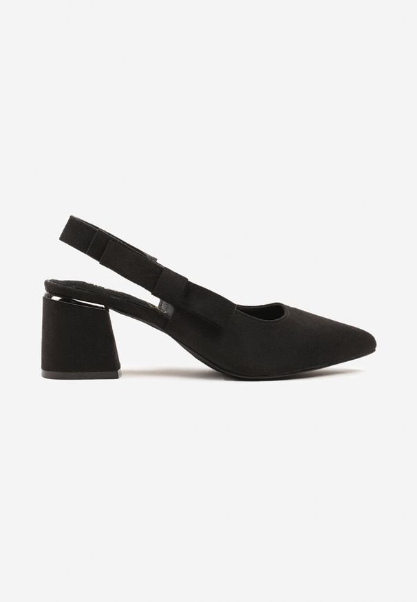 Renee - Czarne Sandały na Słupku Vices Slingback ze Skórzaną Wkładką Vevoline. Okazja: na co dzień, na spotkanie biznesowe, do pracy. Zapięcie: sprzączka. Kolor: czarny. Materiał: skóra. Sezon: lato. Obcas: na słupku. Styl: klasyczny, elegancki, biznesowy, casual