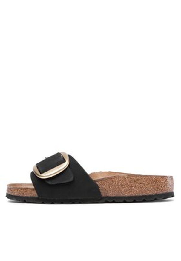 Birkenstock Klapki Madrid Big Buckle 1023373 Czarny. Kolor: czarny. Materiał: skóra, nubuk