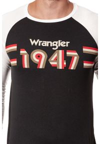 Wrangler - LONGSLEEVE WRANGLER LS 1947 TEE FADED BLACK W7B82GOV6 112131552. Długość rękawa: długi rękaw. Wzór: nadruk