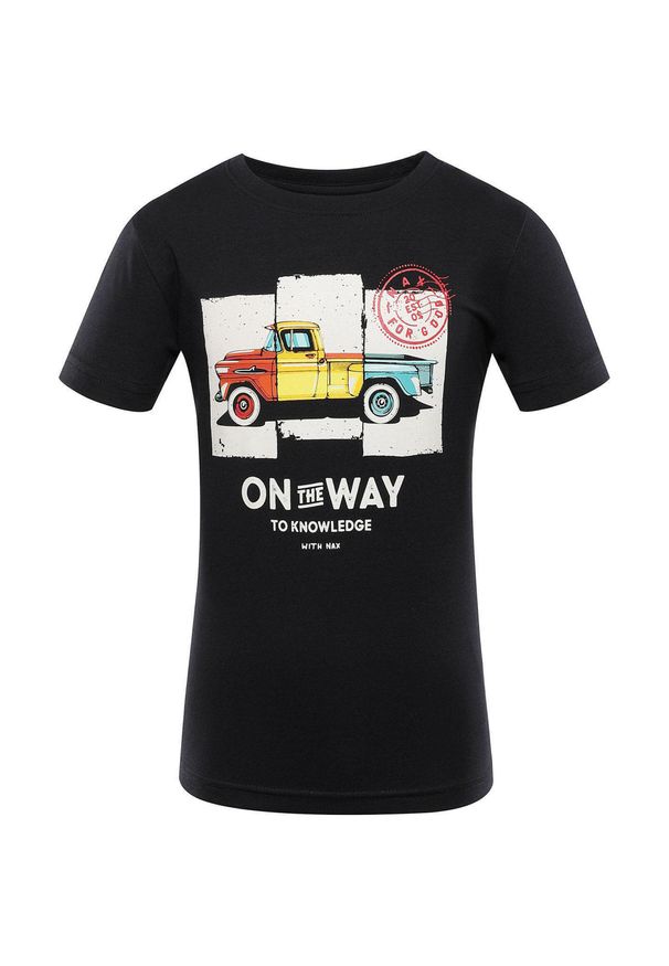 BANAX - T-shirt Dziecięcy Nax Loreto - Wygoda i Styl. Kolor: fioletowy. Materiał: elastan, bawełna. Wzór: kolorowy