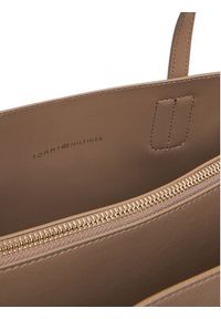 TOMMY HILFIGER - Tommy Hilfiger Torebka Th Distinct Satchel AW0AW17463 Beżowy. Kolor: beżowy. Materiał: skórzane #5